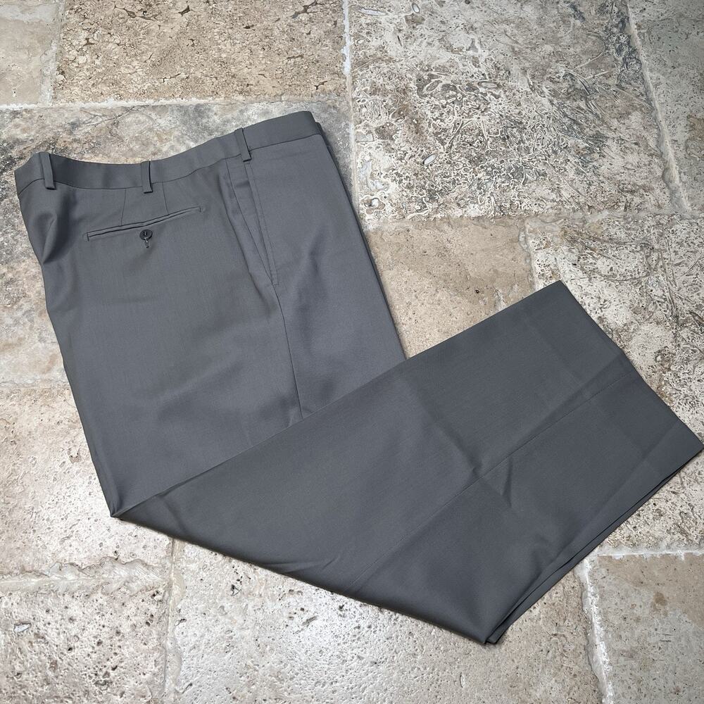 Zanella Todd Wool Dress Pants Men 40 x 27 Khaki Made In Italy Luxury Classy EUC